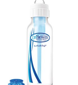 Biberão anticólicas com sistema de alimentação 250ml boca estreita Dr.Brown's. Tetina nível 1