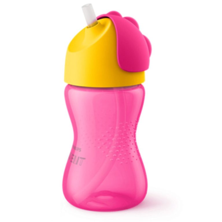 copo com palha rosa philips avent 12 meses