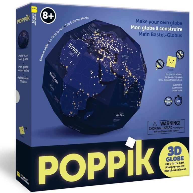 poppik globo 3d o nosso planeta brilha no escuro 3
