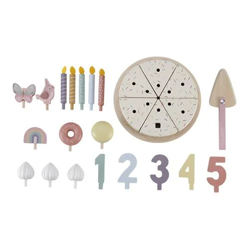 0027618 houten verjaardagstaartje pink 26 delig