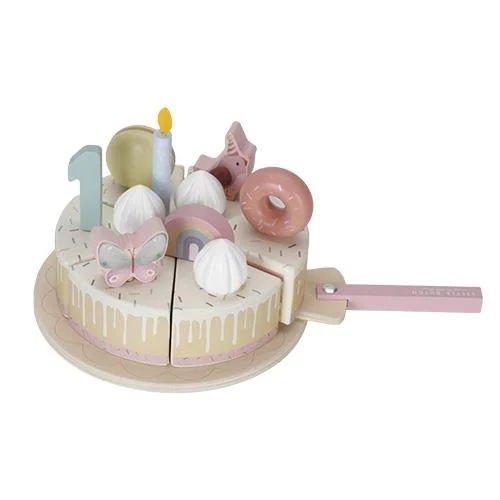 0027619 houten verjaardagstaartje pink 26 delig