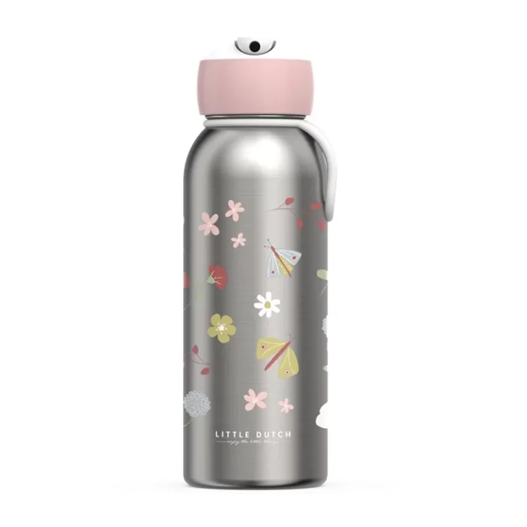 0022923 little dutch insulated bottle 350 ml flowers butterflies flowers butterflies 0