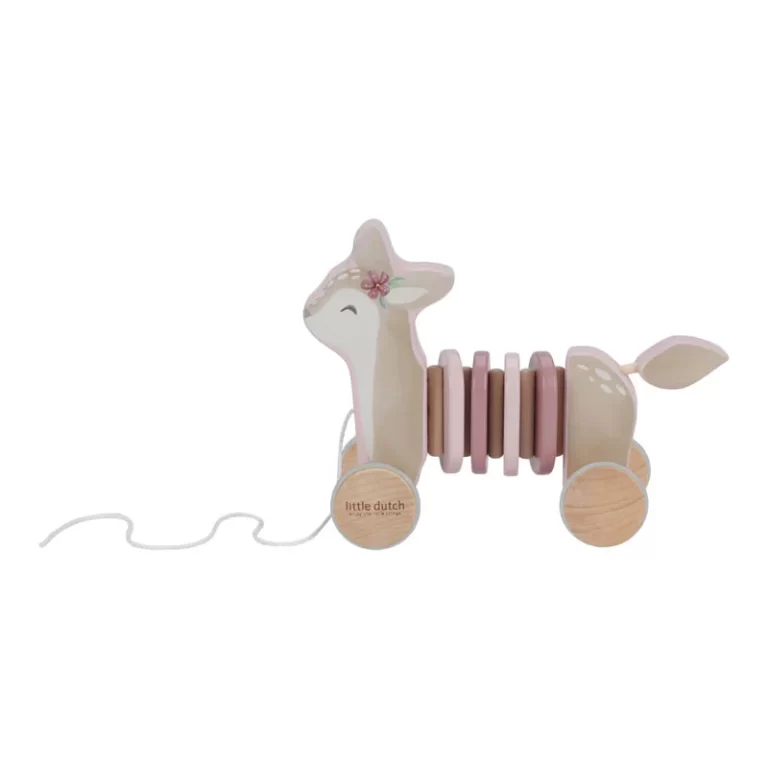 LD7357 Product Pull along wood Deer Fairy Garden 1 1