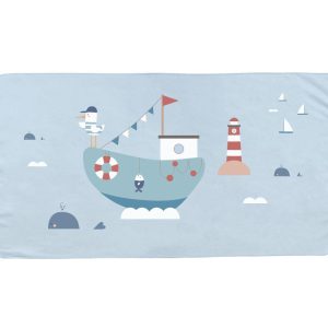 Toalha Praia Microfibra Barco de pesca Monneka