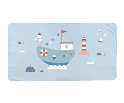 Toalha Praia Microfibra Barco de pesca Monneka