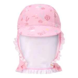 Chapéu de sol com abas ocean treasures rosa Little Dutch