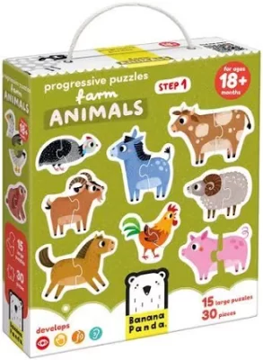 Puzzle progressivo animais da quinta Banana Panda