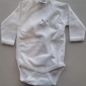 Body trespasse liso 0 meses com 2 lacinhos branco Mighty Love