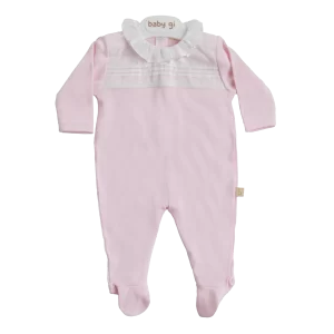 Babygrow algodão rosa com bordado ingles 1 mês Baby Gi