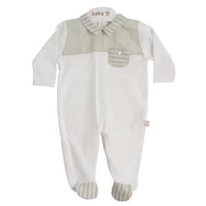 Babygrow algodão ice cream perola c/bolso riscas menino 1 mês Baby Gi