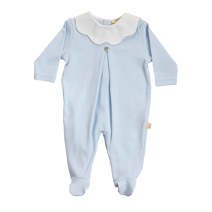Babygrow algodão azul com gola pique 1 mês Baby Gi