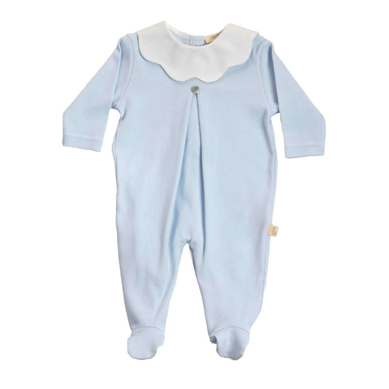 babygrow algodao piquet azul baby gi 1