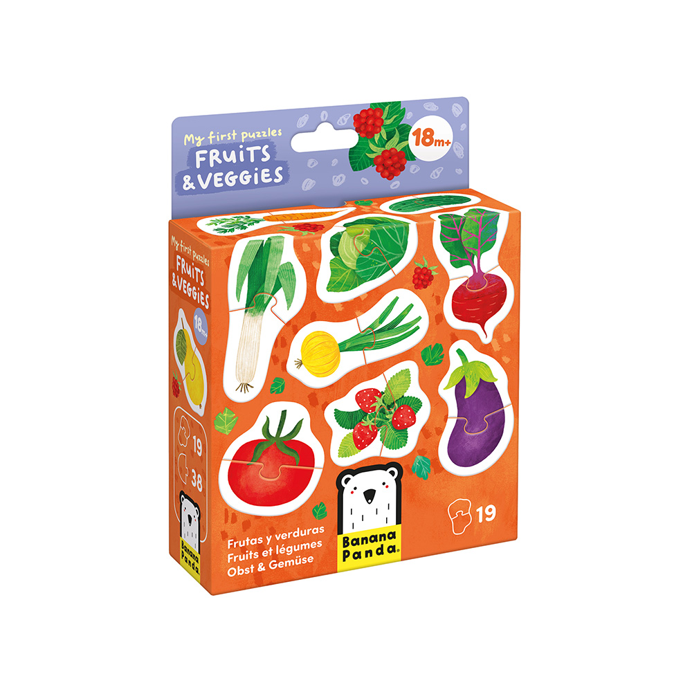 puzzle frutas legumes banana panda