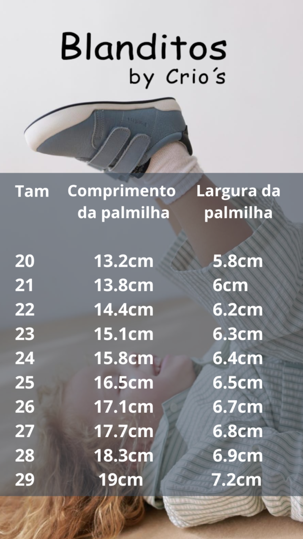Guia de tamanhos Blanditos
