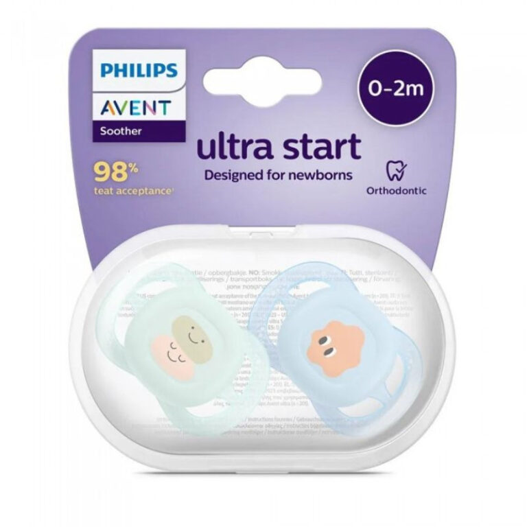philips avent ultra start chupeta mentaazul bonecos 0 2m x2