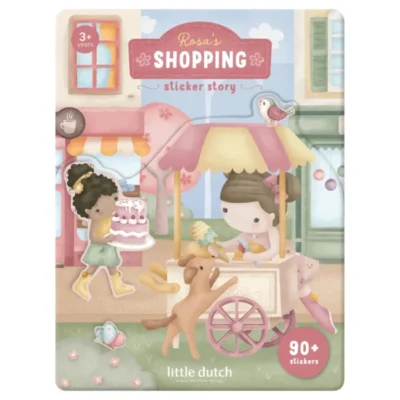 Livro de Autocolantes Rosa & Friends shopping Little Dutch