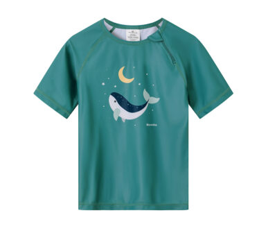Camiseta de proteção solar Whale teal Monnëka