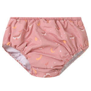 Cueca com fralda Whale Pink folhos Monnëka