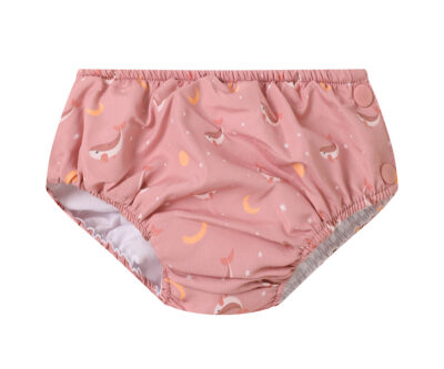 Cueca com fralda Whale Pink folhos Monnëka