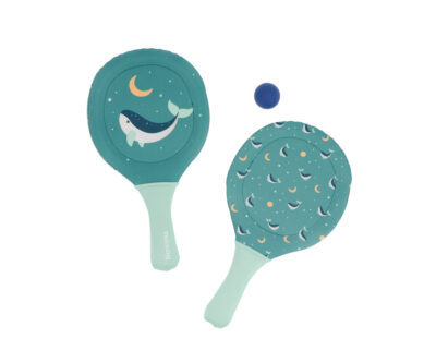 Raquetes de neoprene Whale teal com bola Monnëka