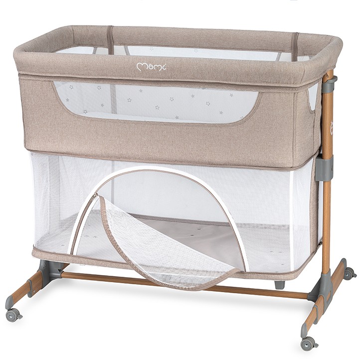 momi-smart-bed-bedside-cot-4in1-beige (1) momi smart bed bedside cot 4in1 beige 1