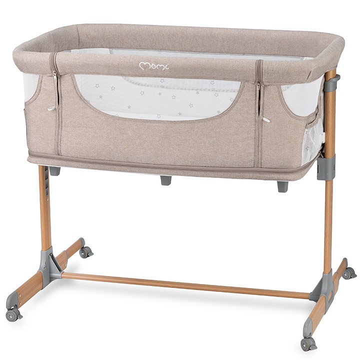 momi-smart-bed-bedside-cot-4in1-beige momi smart bed bedside cot 4in1 beige