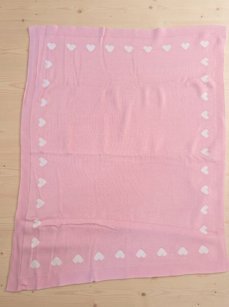 Manta rosa com corações Mighty Love - Image 1